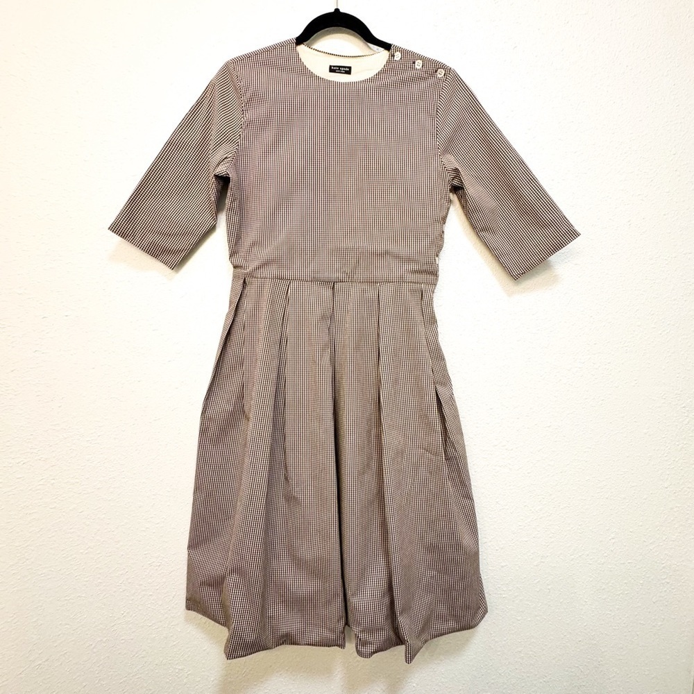 Kate Spade Vintage Dress Plaid Brown Size 3